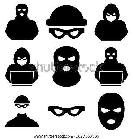 Thief, criminal, robber icon logo isolated on white background