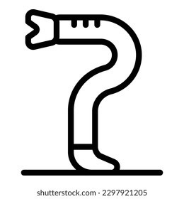 Dieb crowbar Symbol Umriss-Vektorgrafik. Strichwerkzeug. Sprungbrett