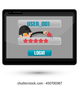 Thief Danger Technology Hacking Password Vector
