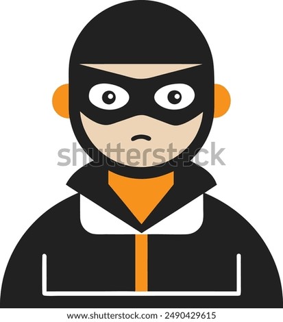 thief dangerous avatar character vector illustration