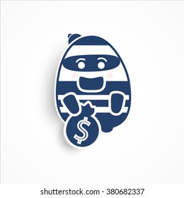 thief with dollars heart icon vector jpeg object picture image graphic art jpg eps ai