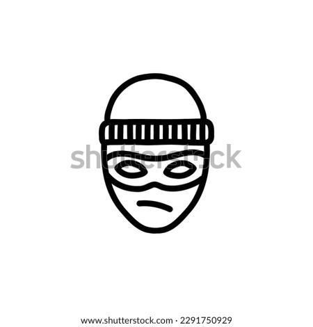 thief doodle icon, vector illustration