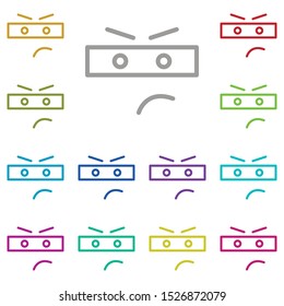 Thief, face multi color icon. Simple thin line, outline vector of emotion icons for ui and ux, website or mobile application