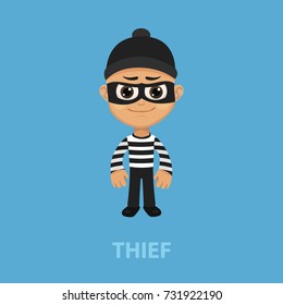 Thief flat concept. Vector illustration. Element template for design.