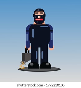 Thief flat design character, vector