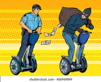 Thief flees with money from the police