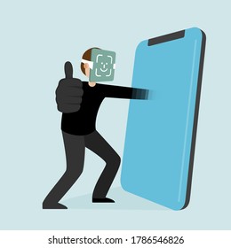 El ladrón le da una patada a la cara y entra en tu teléfono personal. El ladrón roba datos de tu teléfono. El Id. de la cara ha sido hackeado.