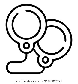 Thief Handcuff Icon Outline Vector. Hand Jail. Law Prison