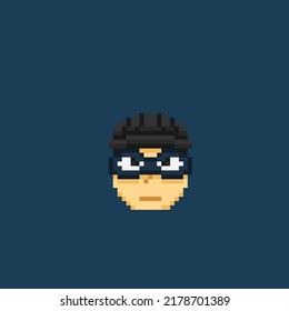 Thief Head In Pixel Art Style