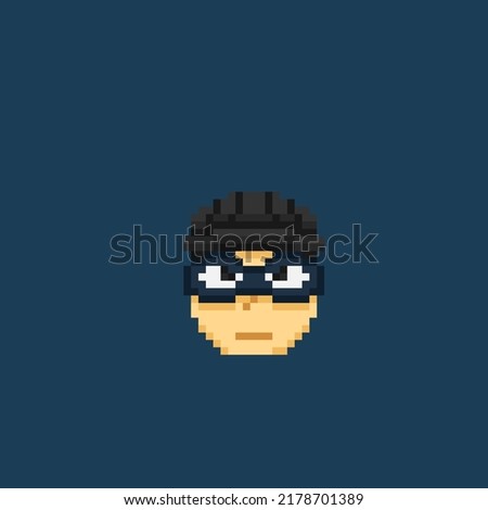 thief head in pixel art style