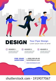 Thief holding stolen bag and running from male cop. Policeman catching criminal for arrest. Vector illustration for police officer job, violation of law, theft concept