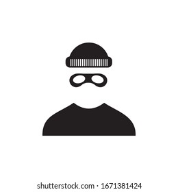 Thief Icon Black and White Vector Graphic