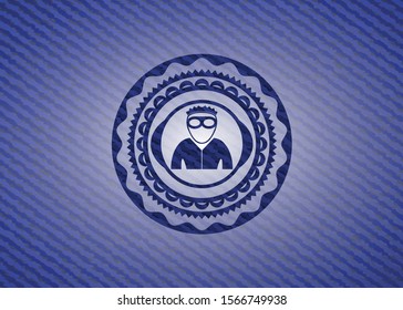 thief icon with denim texture