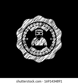 thief icon drawn on a blackboard