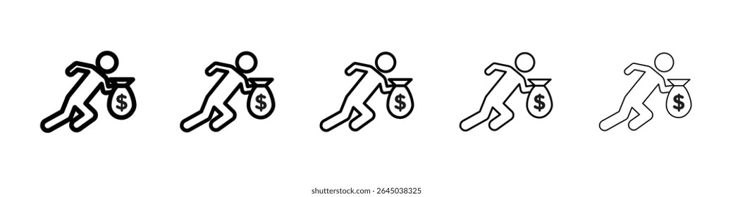Thief icon filled flat sign concept for web design.
