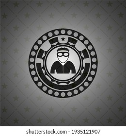 icono del ladrón dentro del emblema negro. 