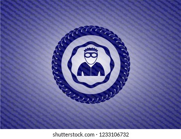 thief icon inside emblem with jean high quality background