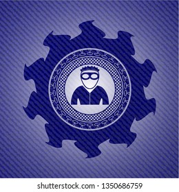 thief icon inside emblem with jean high quality background
