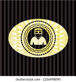 thief icon inside gold badge