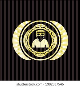 thief icon inside golden badge