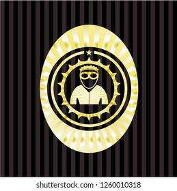 thief icon inside golden emblem