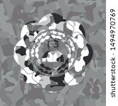 thief icon inside grey camouflaged emblem