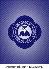 thief icon inside jean background