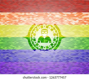 thief icon inside lgbt colors emblem 