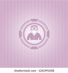 thief icon inside pink emblem