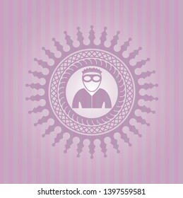 thief icon inside pink icon or emblem