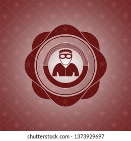 thief icon inside retro red emblem