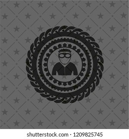 thief icon inside retro style black emblem