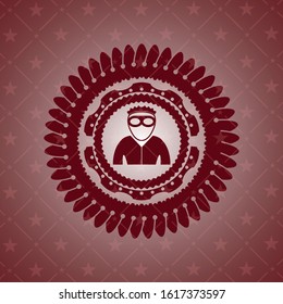 thief icon inside retro style red emblem