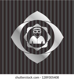 thief icon inside silver emblem