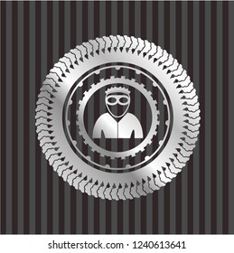 thief icon inside silvery badge