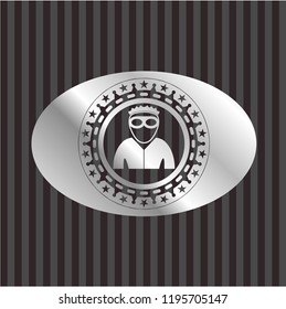 thief icon inside silvery shiny emblem
