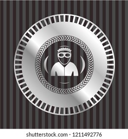 thief icon inside silvery shiny emblem