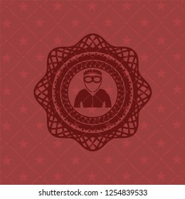 thief icon inside vintage red emblem