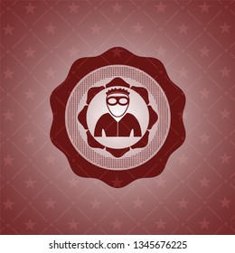thief icon inside vintage red emblem