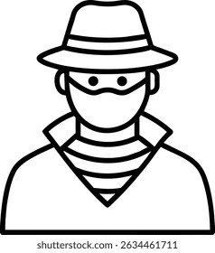 Thief Icon Line Art Criminal Bandit