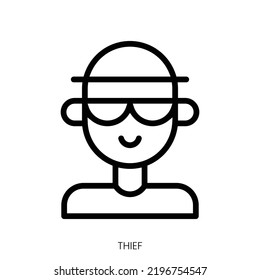 thief icon. Line Art Style Design Isolated On White Background