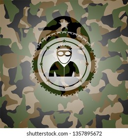 thief icon on camo texture