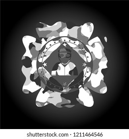 thief icon on grey camo texture
