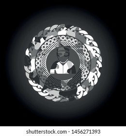 thief icon on grey camo texture