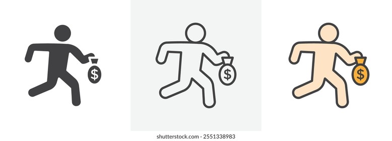Thief icon pack. Vector illustration. EPS10