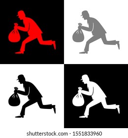 Thief icon set, vector illustration 