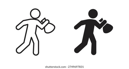 Thief icon in a simple, black and white style.