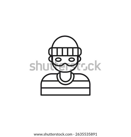 Thief icon with Striped Clothes and Eye Mask