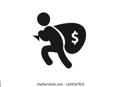 Thief icon vector isolate on white background 