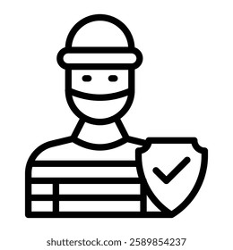 Thief Insurance Vector Line Icon Design For Personal And Commercial use